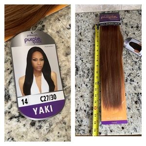Outre Purple Pack Yaki 14 inch Color 27 100 % Human Hair Extensions NWT